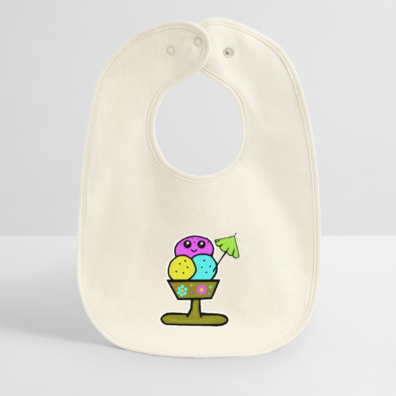 Bunter Eisbecher Eiscreme Eiskreme Eis Baby Organic Lätzchen