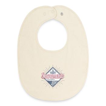 Sacramento in California, United States, USA - Baby Organic Bib - soft Ecru - Front