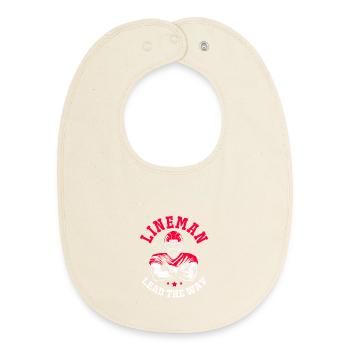 American Football Lineman - Baby Organic Bib - soft Ecru - Front