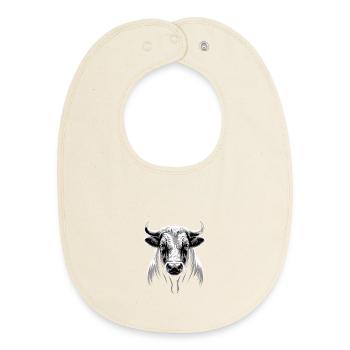 Bulle Stier - Baby Organic Lätzchen - Natur - Vorne