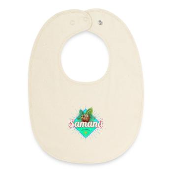 Souvenir de la République dominicaine des Caraïbes de Samana - Bavoir bébé bio - écru doux - Devant