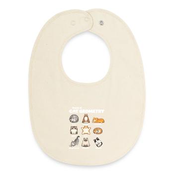 Bases de la géométrie du chat Mathématiques amusantes - Bavoir bébé bio - écru doux - Devant