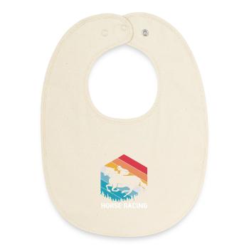 Horse racing - Baby Organic Bib - soft Ecru - Front