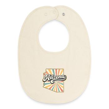 Scénario Rétro Sunburst de l’Arizona - Bavoir bébé bio - écru doux - Devant