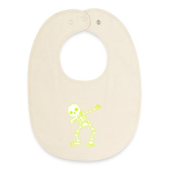 Halloween Dab Dance Skelett I Dabbender Geist - Baby Organic Lätzchen - Natur - Vorne