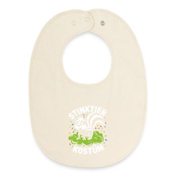 Skunk Costume Confetti Animal Carnival - Baby Organic Bib - soft Ecru - Front