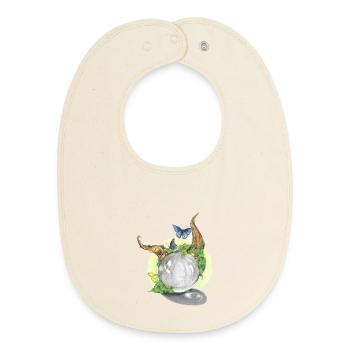 02. Keeper's Soul - Baby Organic Bib - soft Ecru - Front