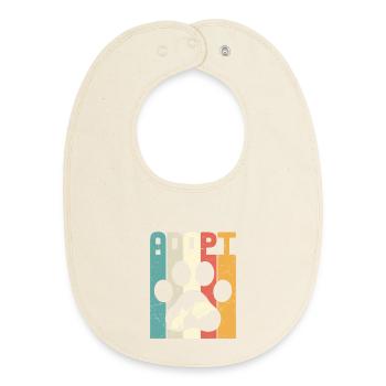 Adopt Cat - Baby Organic Bib - soft Ecru - Front