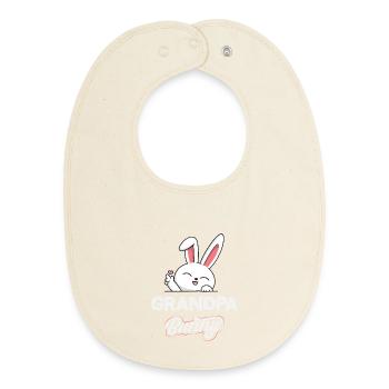 Joyeuse Pâques, douce chasse aux œufs du lapin, œufs de Pâques - Bavoir bébé bio - écru doux - Devant