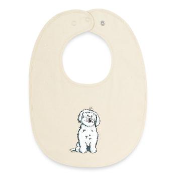 Bichon Maltaise Chien - Bavoir bébé bio - écru doux - Devant