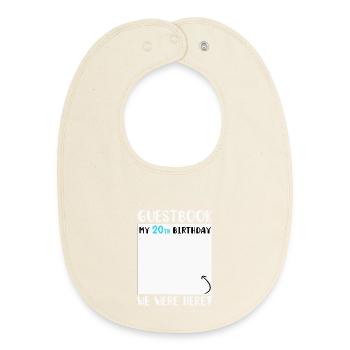 20th Birthday - Baby Organic Bib - soft Ecru - Front