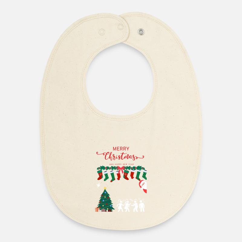 Frohe Weihnachten - Baby Organic Lätzchen - Natur