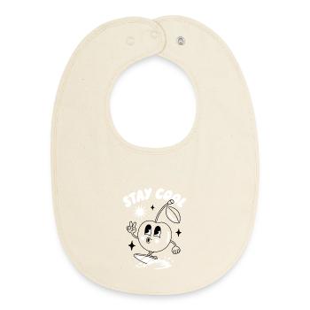 Bleib cool Sticker-Design - Baby Organic Lätzchen - Natur - Vorne