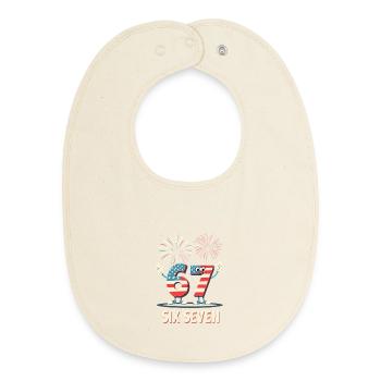 US Flag 67 Memes Six Seven - Baby Organic Bib - soft Ecru - Front