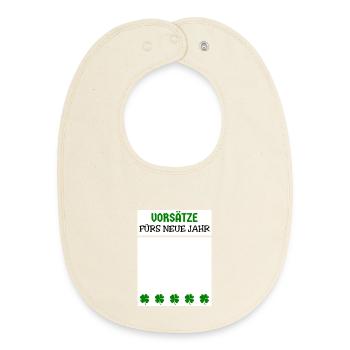 New Year's Eve New Year's Eve Shamrock New Year's Resolutions - Baby Organic Bib - soft Ecru - Front