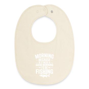 Citation de pêche matinale Tee - Bavoir bébé bio - écru doux - Devant