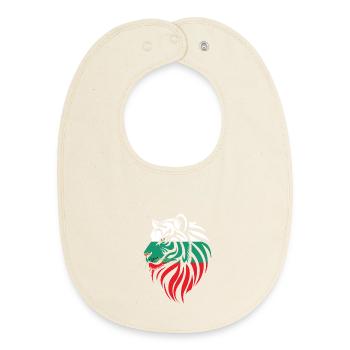 Bulgaria - Bulgaria - Tiger Flags - Baby Organic Bib - soft Ecru - Front
