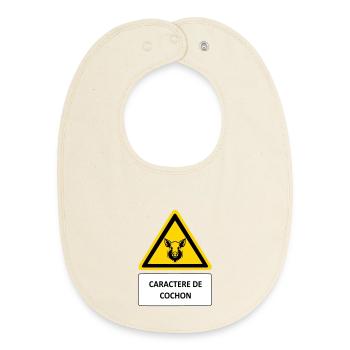 Pig character - Baby Organic Bib - soft Ecru - Front