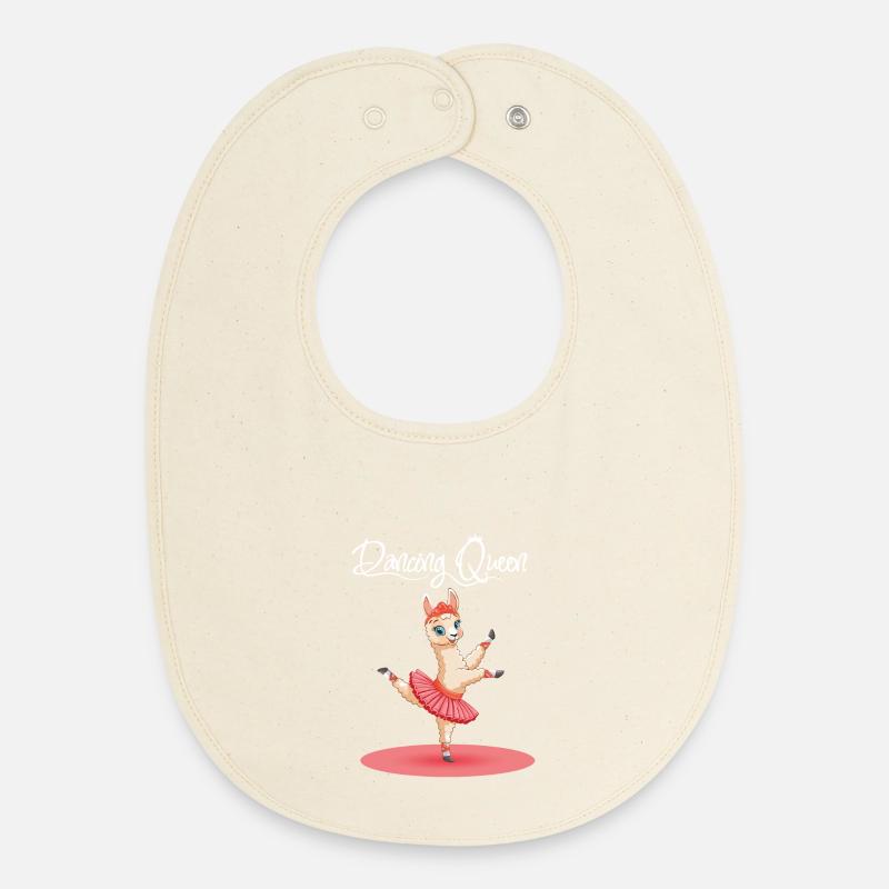 Alpaga Dancing Ballet En Tutu Rose Dancing Queen - Bavoir bébé bio - écru doux