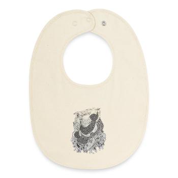 Koi Linienmuster Elegie - Baby Organic Lätzchen - Natur - Vorne