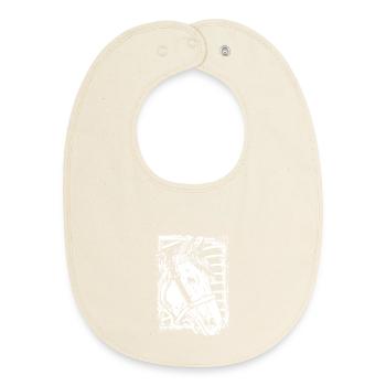 Reiten - Reiter - Pferd - Pferdekopf - Baby Organic Lätzchen - Natur - Vorne