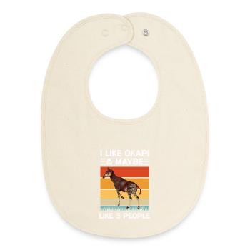 I like Okapi - Baby Organic Bib - soft Ecru - Front