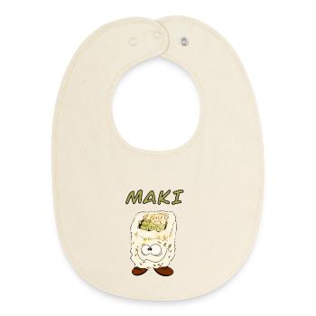 Maki style - Bavoir bébé bio - écru doux - Devant