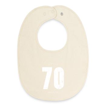 70s Vintage Bold Typography - Baby Organic Bib - soft Ecru - Front