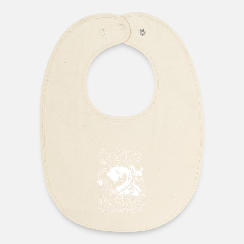 Conception de graffitis d’animaux rebelles - Bavoir bébé bio - écru doux