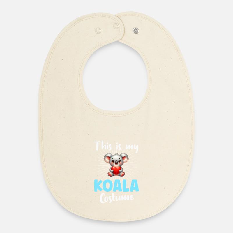 Koala Koala Ours - Bavoir bébé bio - écru doux