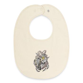 Blattlinie mit Goldakzent - Baby Organic Lätzchen - Natur - Vorne