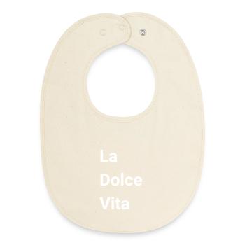 La Dolce Vita - Bavoir bébé bio - écru doux - Devant