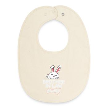 Joyeuse Pâques, douce chasse aux œufs du lapin, œufs de Pâques - Bavoir bébé bio - écru doux - Devant