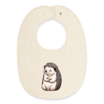 Hedgehog Hedgehog Lover Hedgehog Owner Hedgehog Keeper Stinger - Baby Organic Bib - soft Ecru - Front