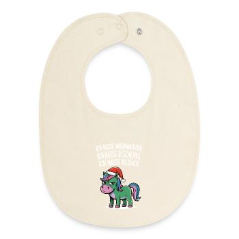 Ich hasse Weihnachten Einhorn Anti Weihnachten - Baby Organic Lätzchen - Natur - Vorne