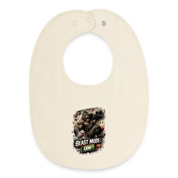 Gorille Mode Bête – Chemise de bloc et d’escalade - Bavoir bébé bio - écru doux - Devant