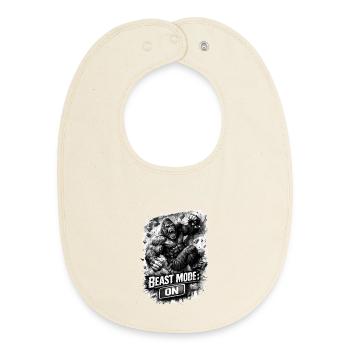 Gorille Mode Bête – Chemise de bloc et d’escalade - Bavoir bébé bio - écru doux - Devant