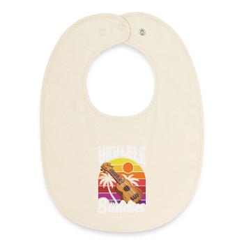 Retro Ukulele Buddies Vintage Hawaii Musiker - Baby Organic Lätzchen - Natur - Vorne