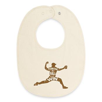 Baseball Wurf - Baby Organic Lätzchen - Natur - Vorne