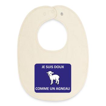 Gentle as a lamb - Baby Organic Bib - soft Ecru - Front