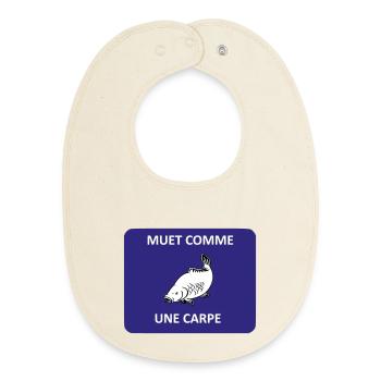 Muet comme une carpe - Bavoir bébé bio - écru doux - Devant