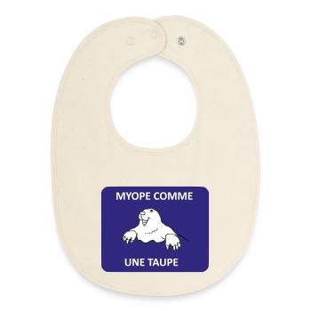 Short-sighted as a mole - Baby Organic Bib - soft Ecru - Front