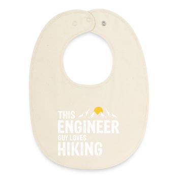 Engineer Who Hikes Proud Trail Trekker Outdoor Fan - Baby Organic Bib - soft Ecru - Front