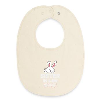 Joyeuse Pâques, douce chasse aux œufs du lapin, œufs de Pâques - Bavoir bébé bio - écru doux - Devant