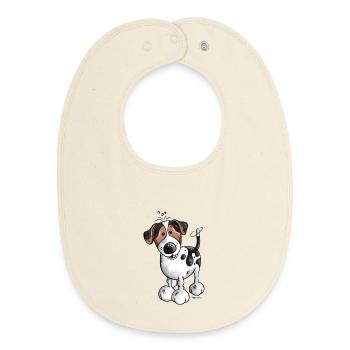 Jack Russell Terrier - Bavoir bébé bio - écru doux - Devant