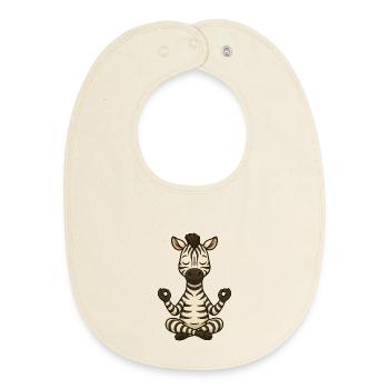 Süßes Zebra Yoga Meditation Entspannung Cartoon - Baby Organic Lätzchen - Natur - Vorne