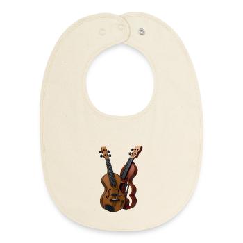 GUITAR LOVERS - sound & vision - Baby Organic Bib - soft Ecru - Front