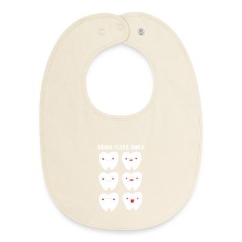 Receptionist Dentist - Baby Organic Bib - soft Ecru - Front