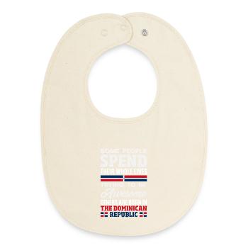 Drapeau de la République dominicaine Dom Rep Pride - Bavoir bébé bio - écru doux - Devant
