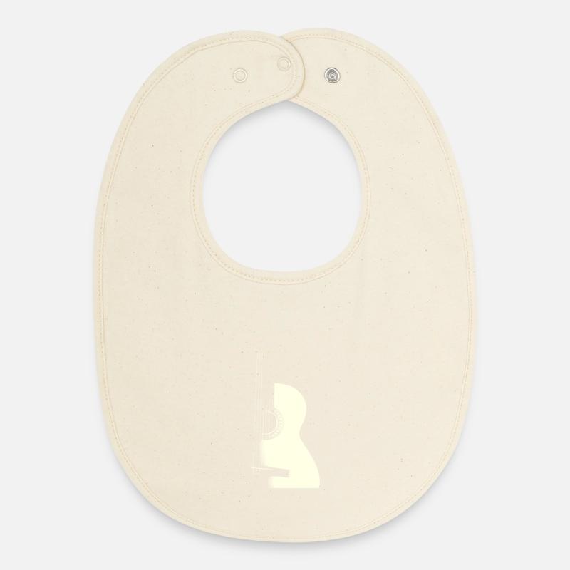 GUITAR - Bavoir bébé bio - écru doux